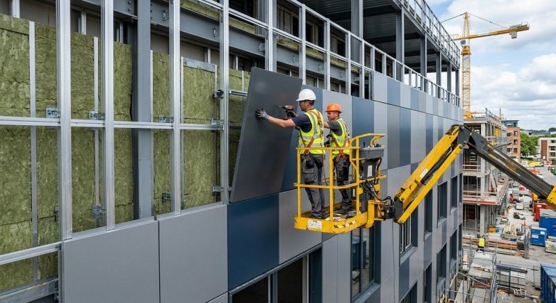 Facade Cladding Installation in South Burlington, VT