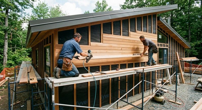 Hardwood Cladding Installation in South Burlington, VT