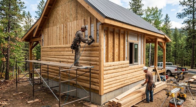Log Siding Installation in Huntington, VT