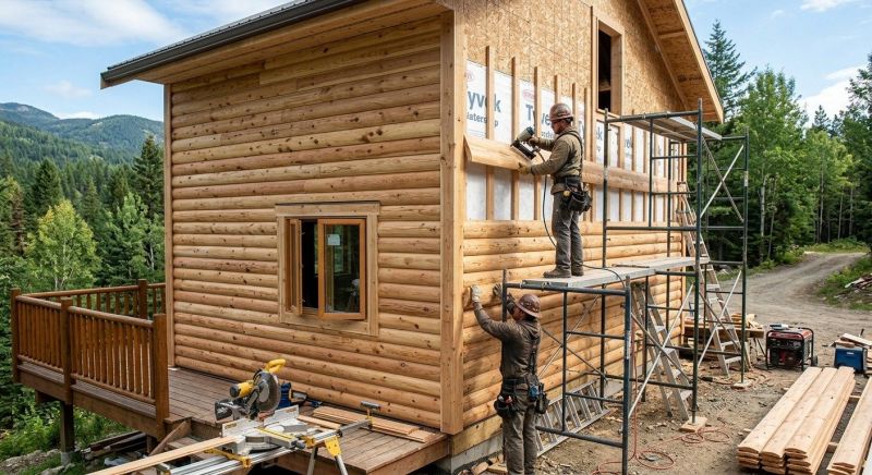 Log Siding Installation in Milton, VT
