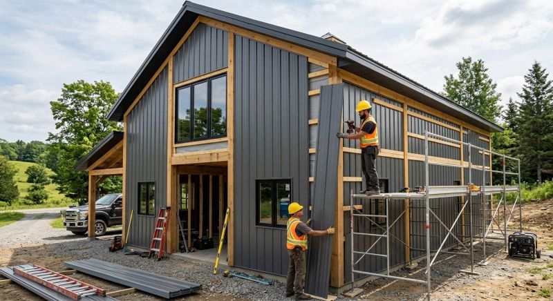 Pole Barn Siding Installation in South Burlington, VT