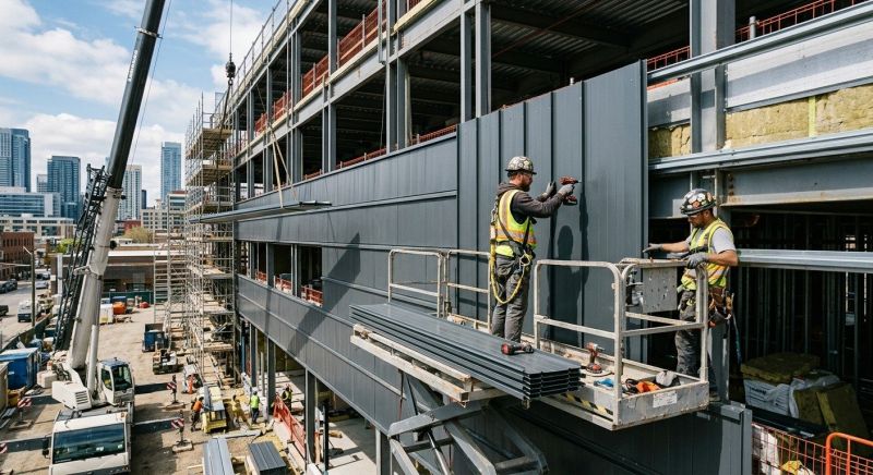 Steel Cladding Installation in South Burlington, VT