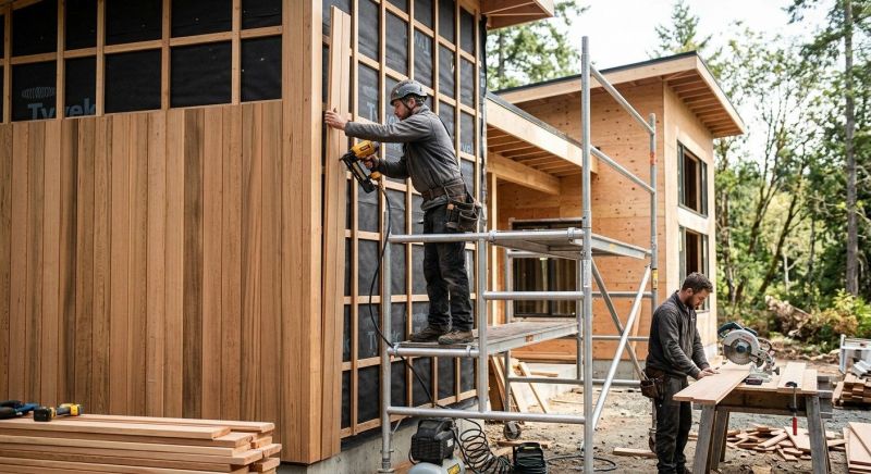 Wood Cladding Installation in Milton, VT